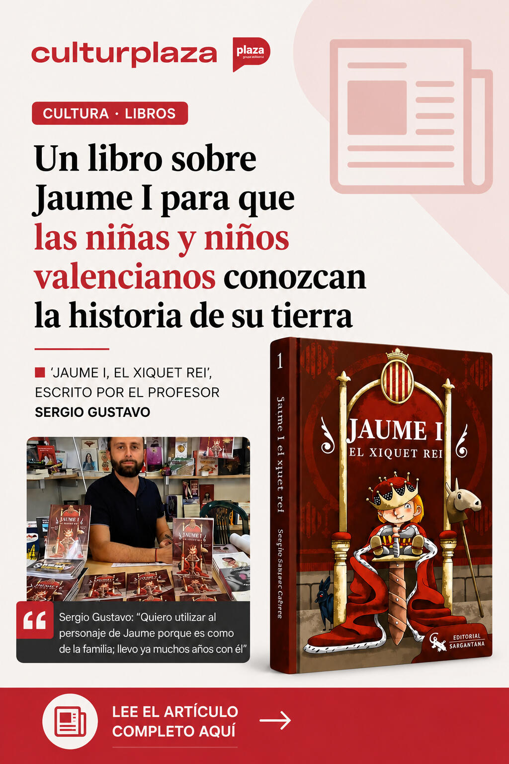 Un libro sobre Jaume I para que las niñas y niños valencianos conozcan la historia de su tierra